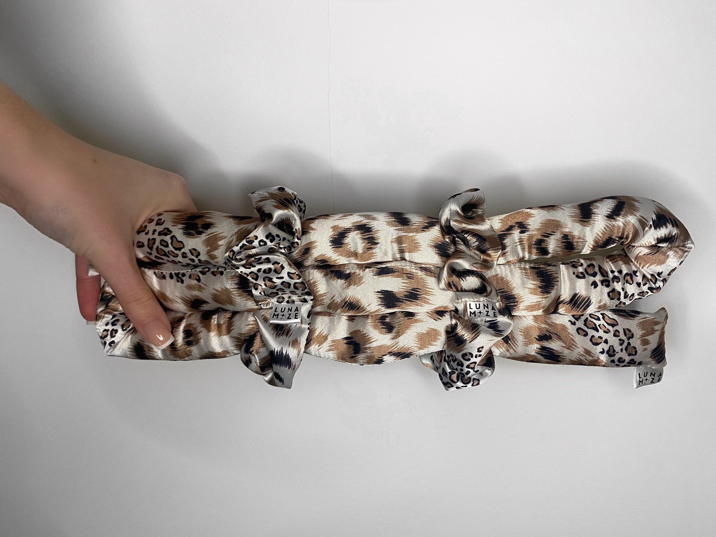 Red Leopard Scrunchie — PADRE HAIR heatless hair curling silk hair  accessories