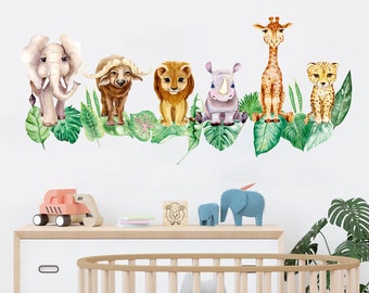 Serengeti Animals Wall Decals Kids Room Wall Stickers Nursery Peel and Stick Removable