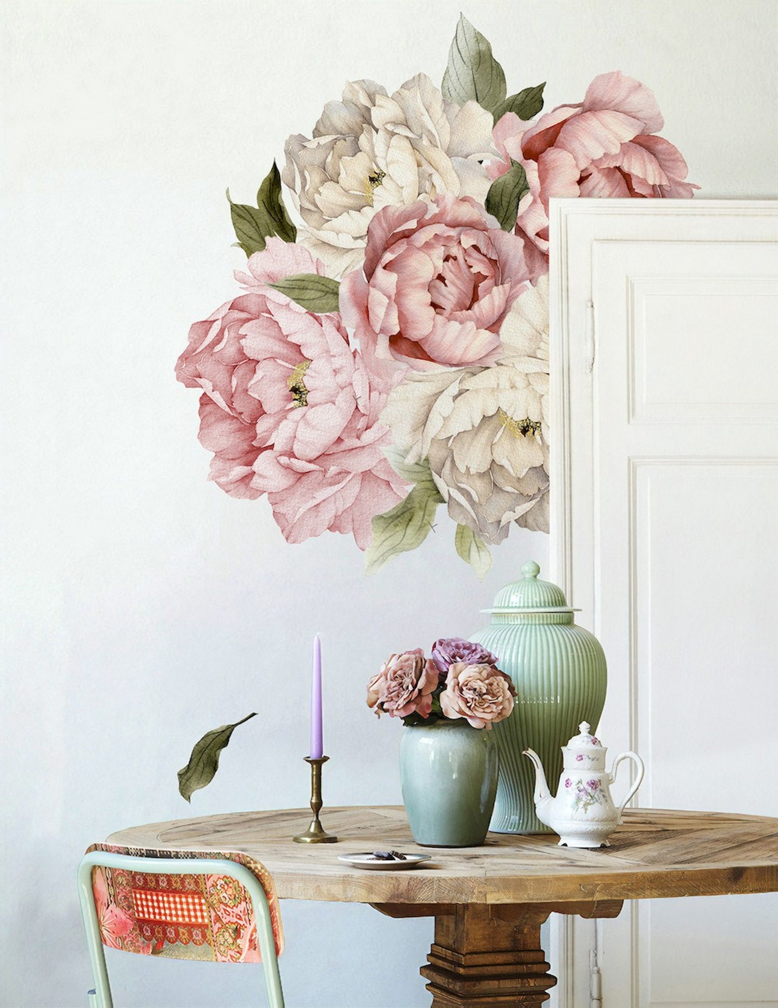 Peony Flower Wall Stickers Floral Peonies Wall Decals Sticker Etsy