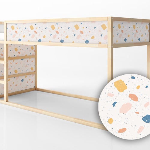 IKEA KURA lit coloré vénitien Terrazzo Imitation motif enfants décalcomanies autocollant meubles décalcomanies pour chambre d'enfant adhésif