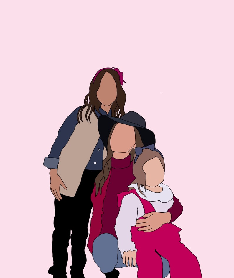 Custom Digital Faceless Portraits Etsy