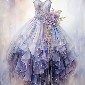 Decoupage Design by Colour & Inspiration - Violet Dream - Size Options A2 16.5 inches x 23.4 inches. A3 11.7 inches x 16.5 inches