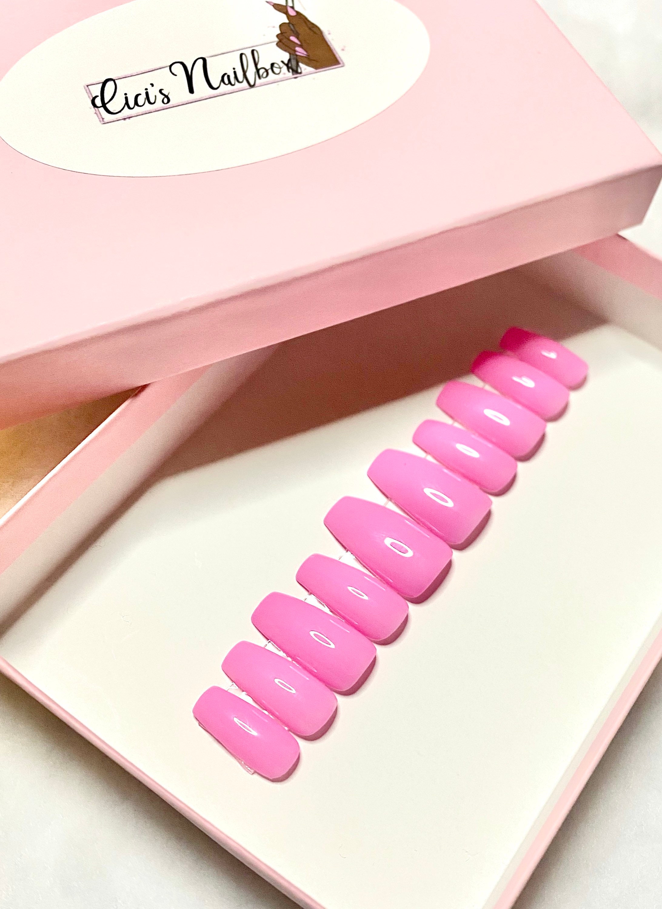 Pink press on nails | Etsy