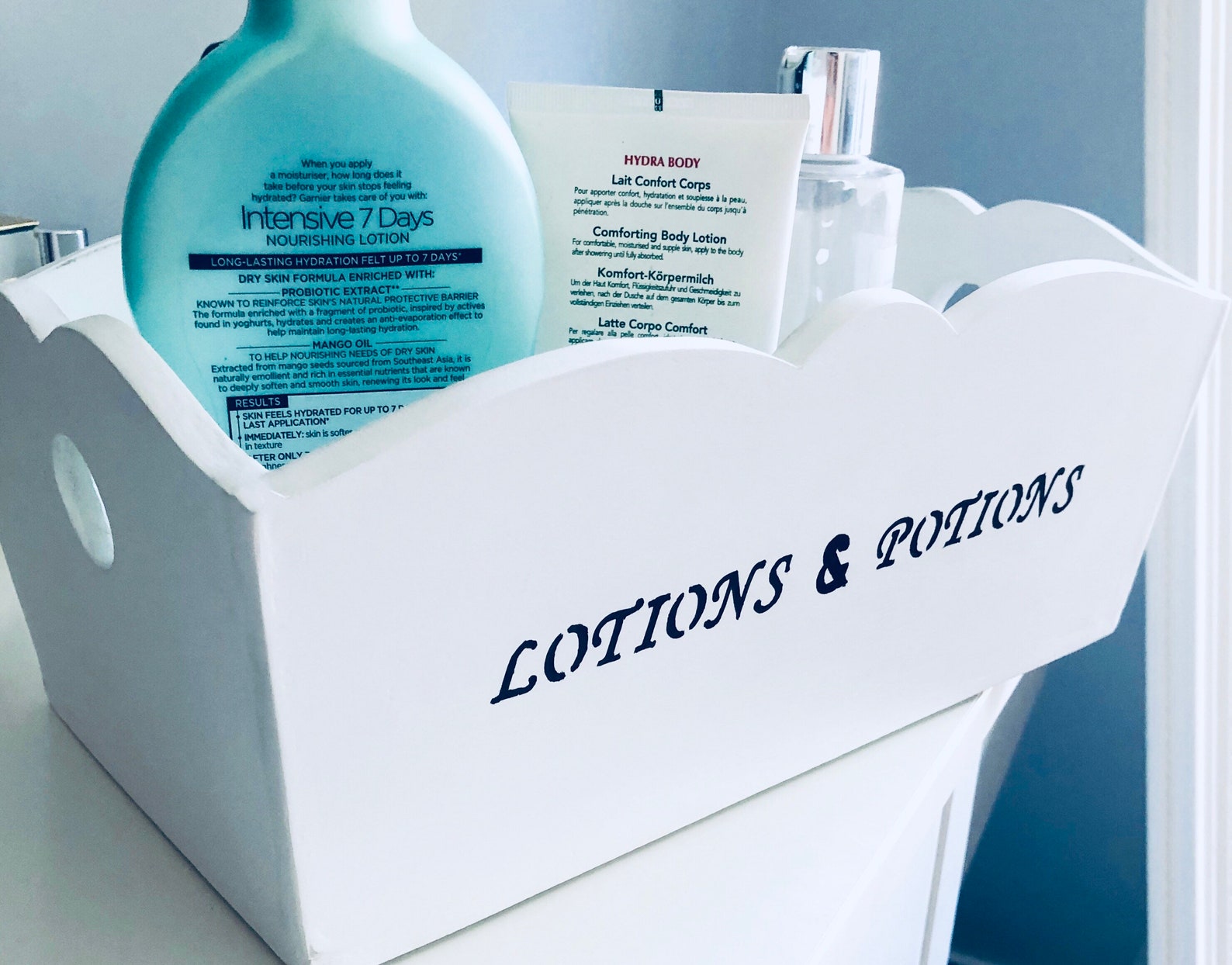 Lotions and Potions cosmetic/makeup/storage box Hand crafted Etsy