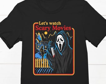 Lets watch scary movies t shirt cult classic tee