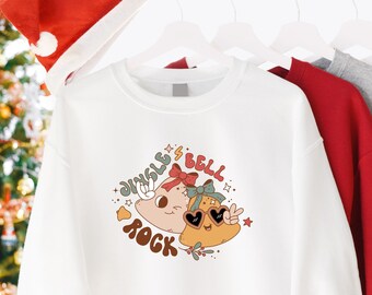 Jingle bell rock Christmas sweatshirt jumper winter groovy cute merry
