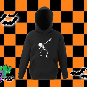Skeleton dab hoody also available as Kids Halloween Shirts, Halloween Family Shirts, Family Costume Hoody image 1