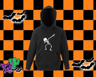 Skeleton dab hoody - also available as Kids Halloween Shirts, Halloween Family Shirts, Family Costume Hoody