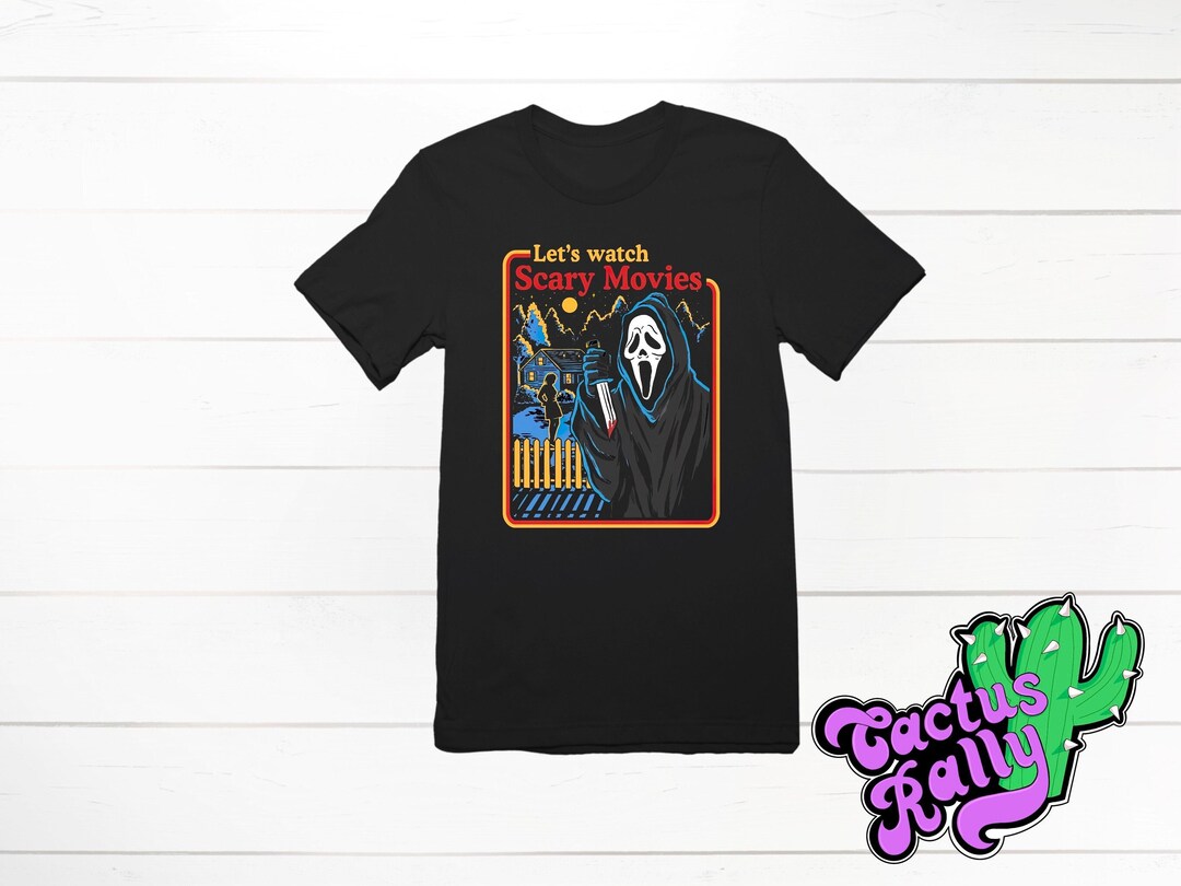 Lets Watch Scary Movies T Shirt Cult Classic Tee Etsy