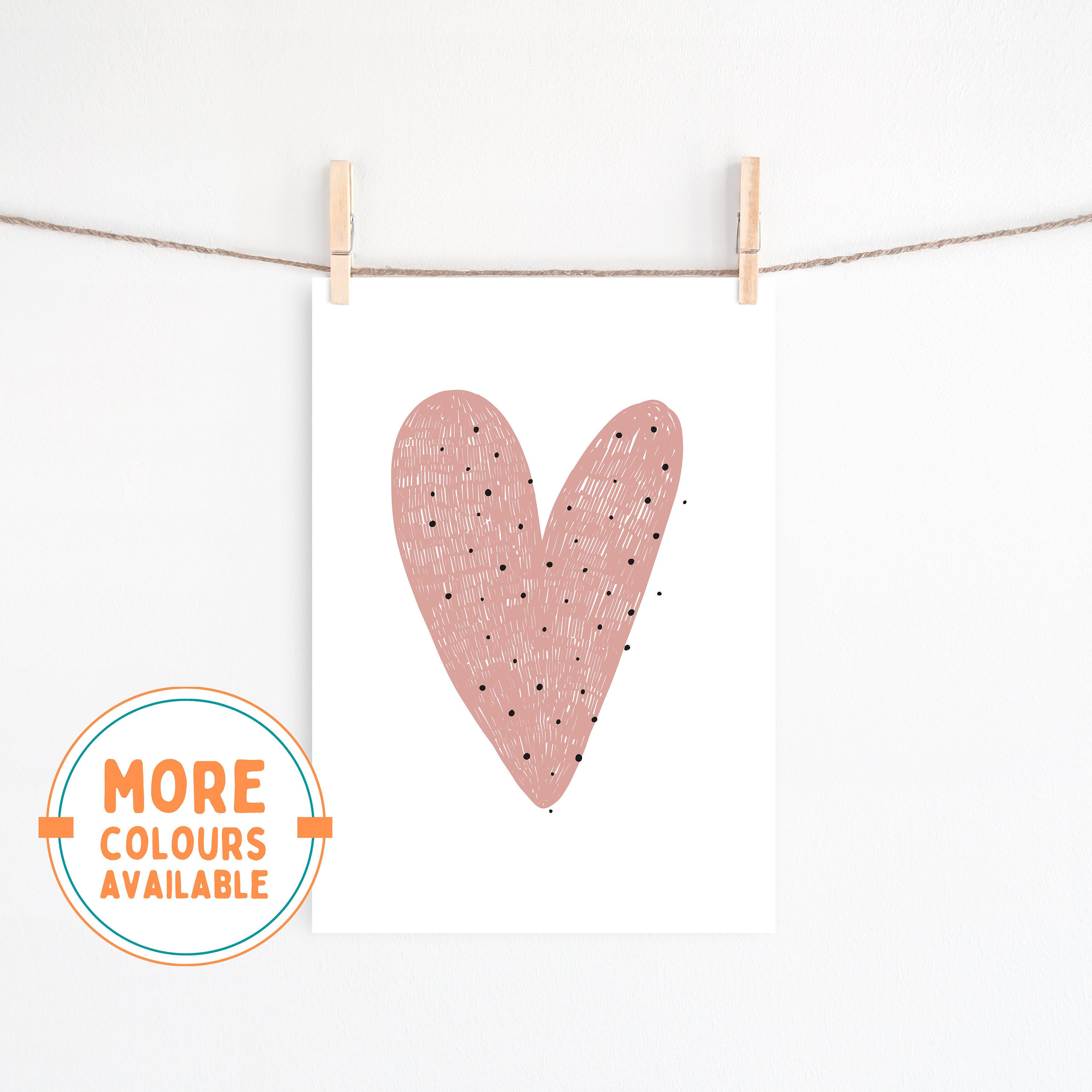 Polka Dot Heart Polka Dot Print Heart Print Children | Etsy