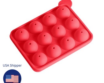 Cake Pop Mold plus 48 Cake Pop Sticks, 12 Cavity Cake Pop Mold, Silicone Cake Pop Mold