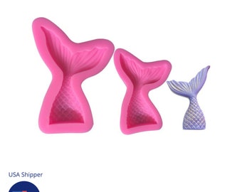 Mermaid Tails Silicone Mold, Ocean Life Mermaid Candy, Resin, Fondant, Sugarcraft Mold, Mermaid Polymer Clay Mold, Mermaid Baking Decoration