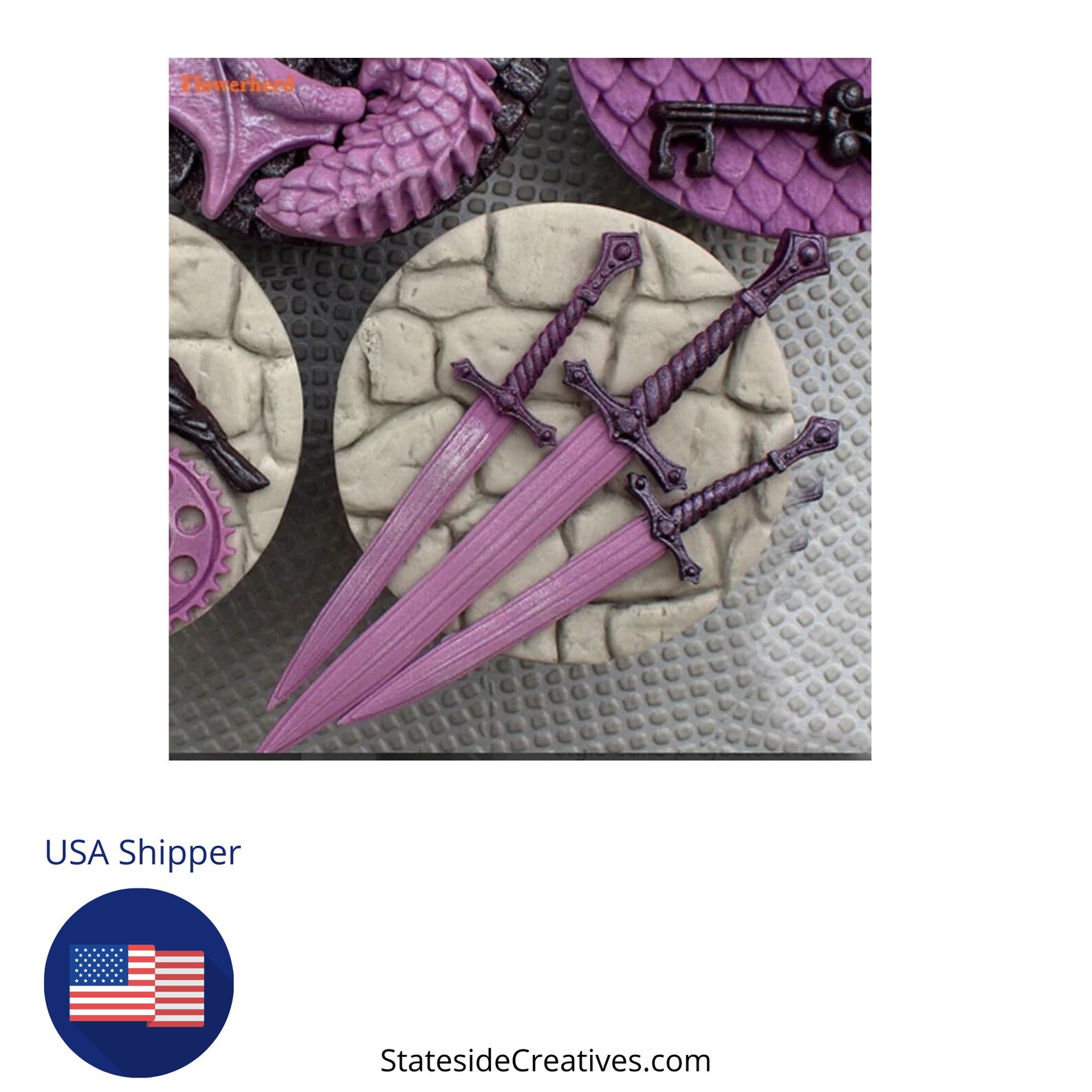 Silicone Sword Mold Two Swords Silicone Mold Resin Epoxy Etsy