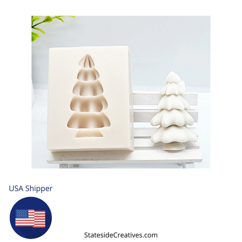 Christmas Tree Silicone Mold, Christmas Tree Fondant Sugarcraft Mold, Christmas Baking Decorations, Resin Christmas Tree Mold image 2