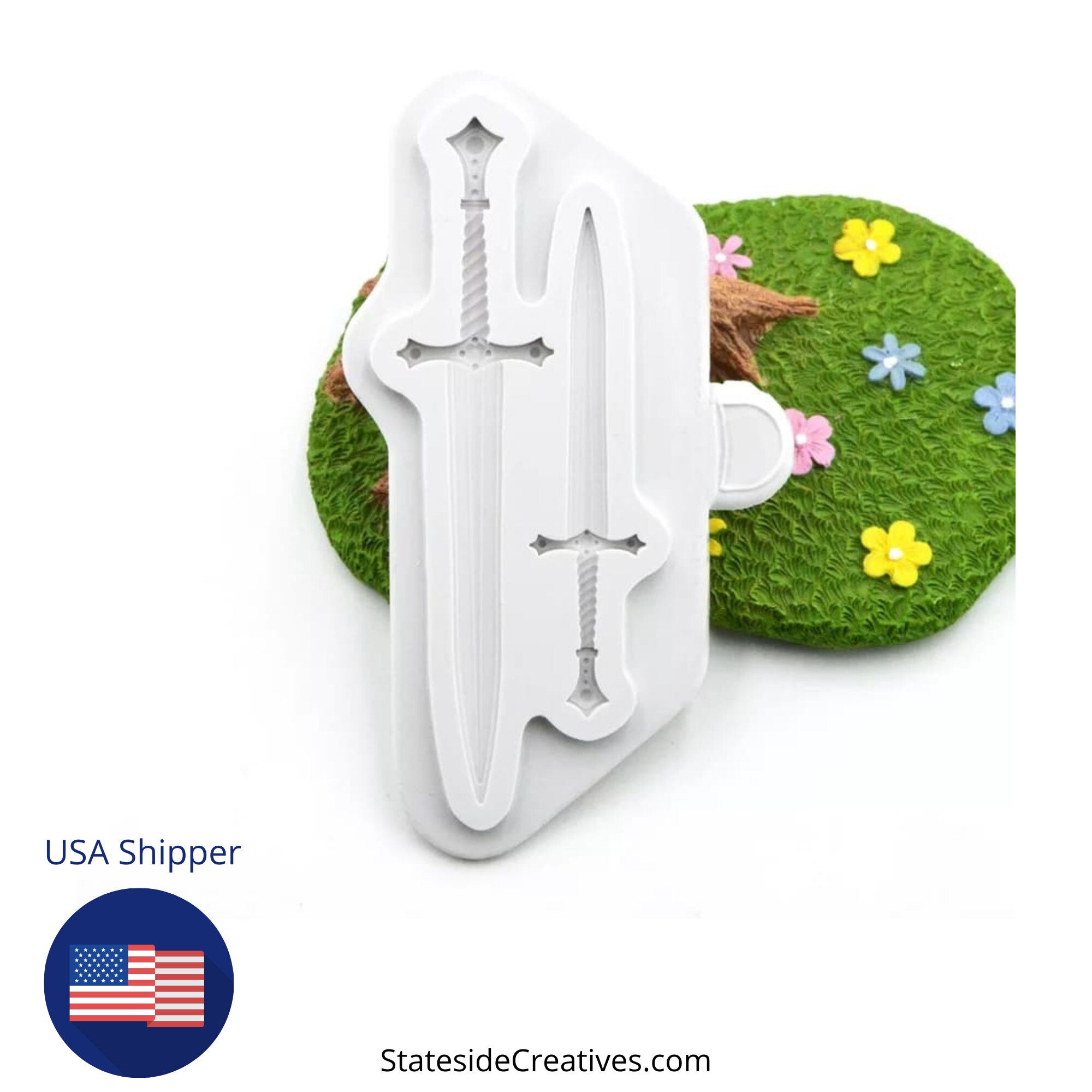 Silicone Sword Mold Two Swords Silicone Mold Resin Epoxy Etsy