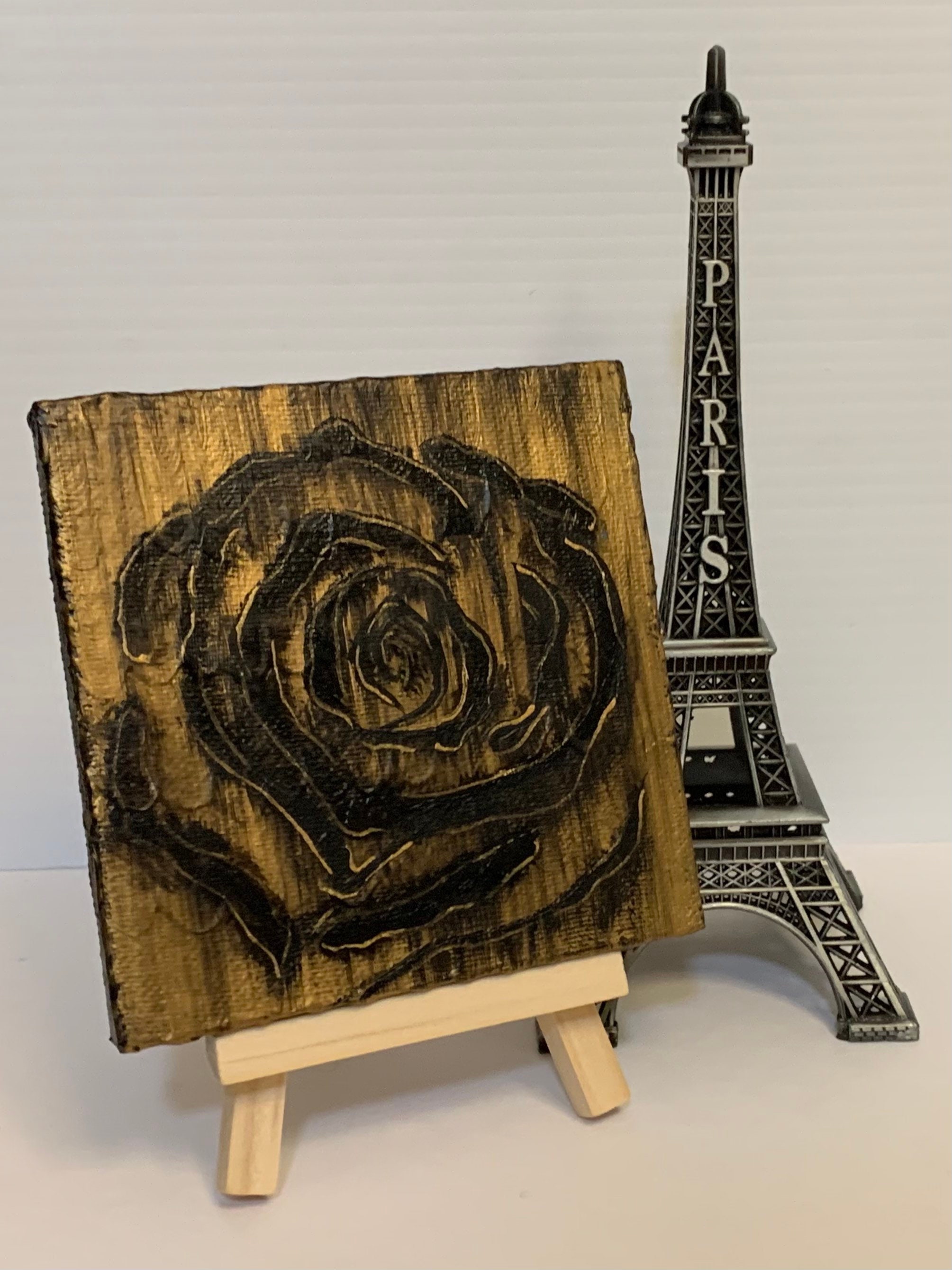 Mini Canvas for Painting with Easel, 3'X3'Canvas with Small Wooden