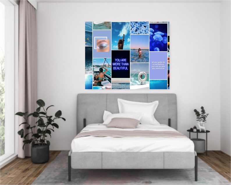 65 Photos DIGITAL Prints, BLUE, BEACH Vibes, Summer, Ocean Theme, Sea, Aesthetic, Photo, Collage Kit, Teen Room Dorm Decor, Wall Collage image 4