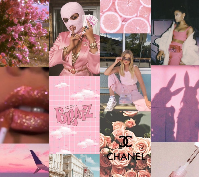 Digital Prints Pink Boujee Baddie Trendy Vogue Vsco Set Etsy