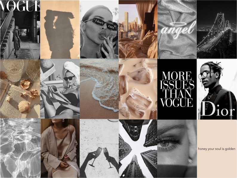 195 Photos DIGITAL Prints, BOUJEE, VOGUE, Black and White, Nude, Aesthetic, Photo, Collage Kit, Teen Room Decor, Boujee, Vogue 