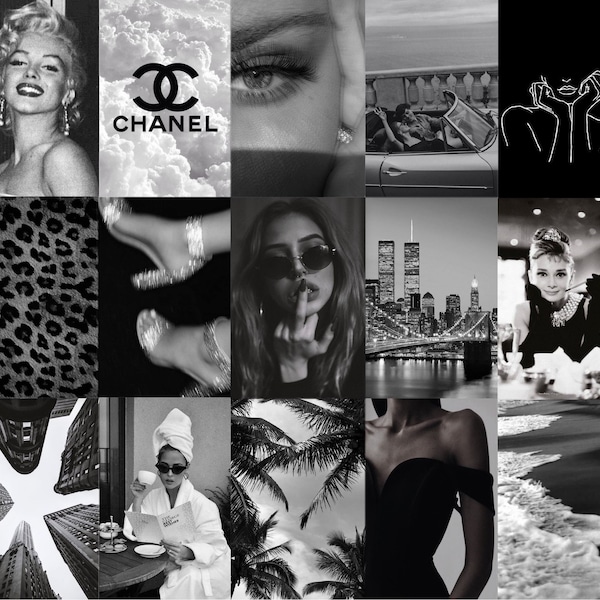 115 Photos DIGITAL prints, BOUJEE, VOGUE, Black and White, Aesthetic, Photo, Collage Kit, Teen Room College Dorm Decor, Boujee, Vogue, City