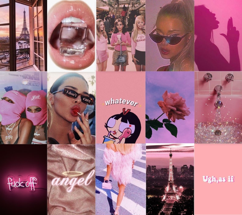 PINK, BOUJEE, Baddie, Trendy, Vogue, VSCO, Set of 60 Photos, Aesthetic, Pho...