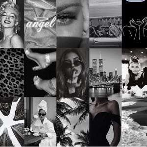 Black & White Photo Collage Kit, Material Girl Vibe (Digital Download) image 1