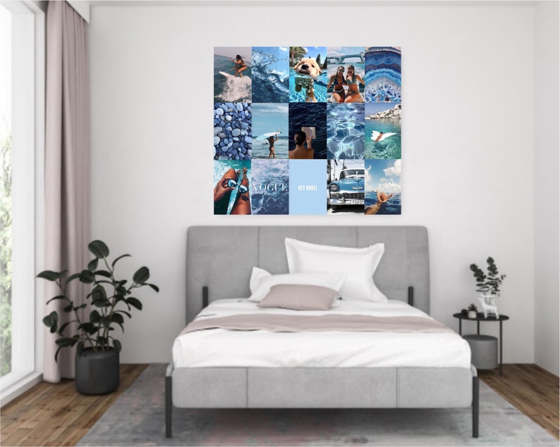 65 Photos DIGITAL Prints, BLUE, BEACH Vibes, Summer, Ocean Theme, Sea, Aesthetic, Photo, Collage Kit, Teen Room Dorm Decor, Wall Collage image 3