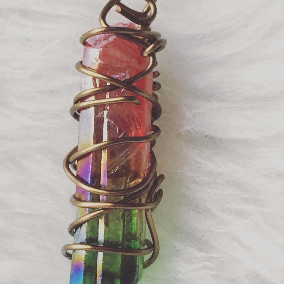 Eclectic Electroplated Titanium Large Bullet Point Lemurian Etsy