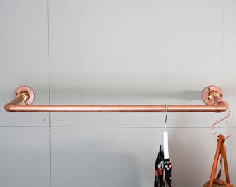 Copper clothes rail wardrobe vintage industrial steampunk water pipe metal wall mounting industrial pipe wardrobe copper