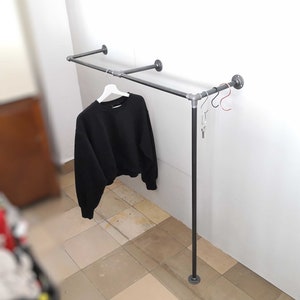 Guarda-roupa vintage industrial para cabideiro de gesso cartonado presente namorada steampunk haste de ferro aço tubo industrial estável