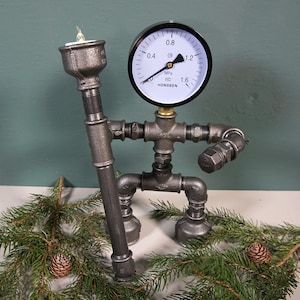 Industrial Tealight Holder Male Tubular Decor Tealight Candles Stand Gift Idea Christmas WOODITURE