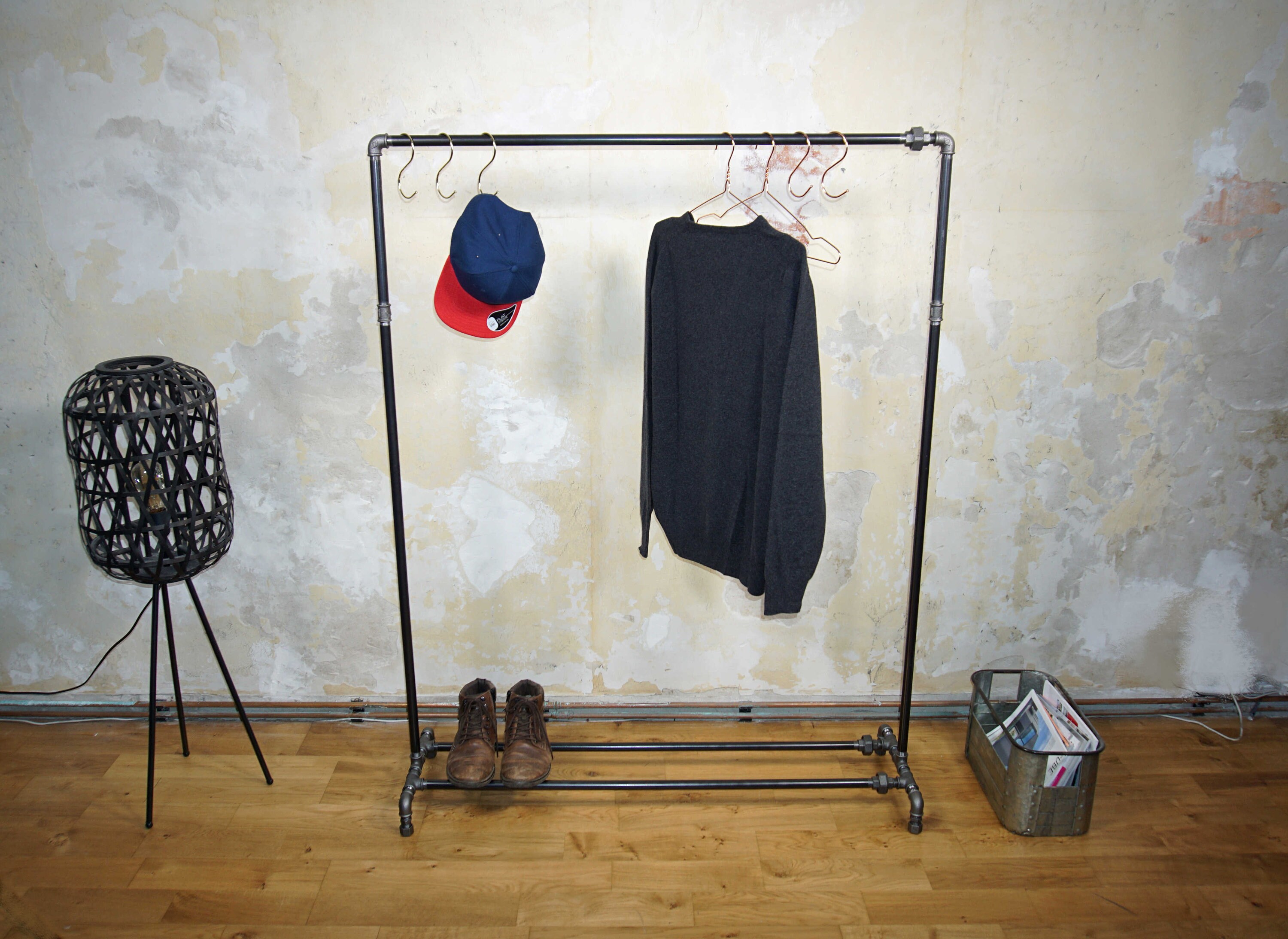 SALE Clothes Rail Hanging Industrial Vintage Pipe Gard Cotton Rope Hanging Coat Rack Ceiling Mounted Water Pipe Coat Rack Gift Space Saving Etsy UK