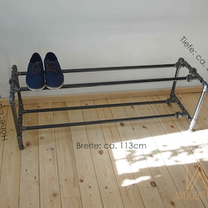 Shoe rack vintage industrial shoe storage steel pipe iron pipe pipe freestanding shoe rack