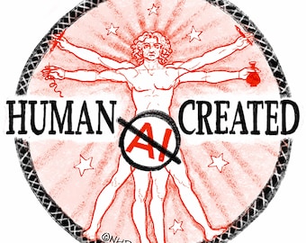 Human erstellter Stickerbogen 6 Sticker pro Bogen