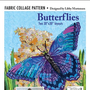 Fabric Collage Butterfly Pattern