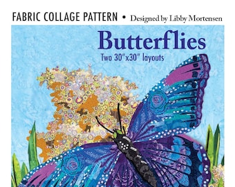 Fabric Collage Butterfly Pattern
