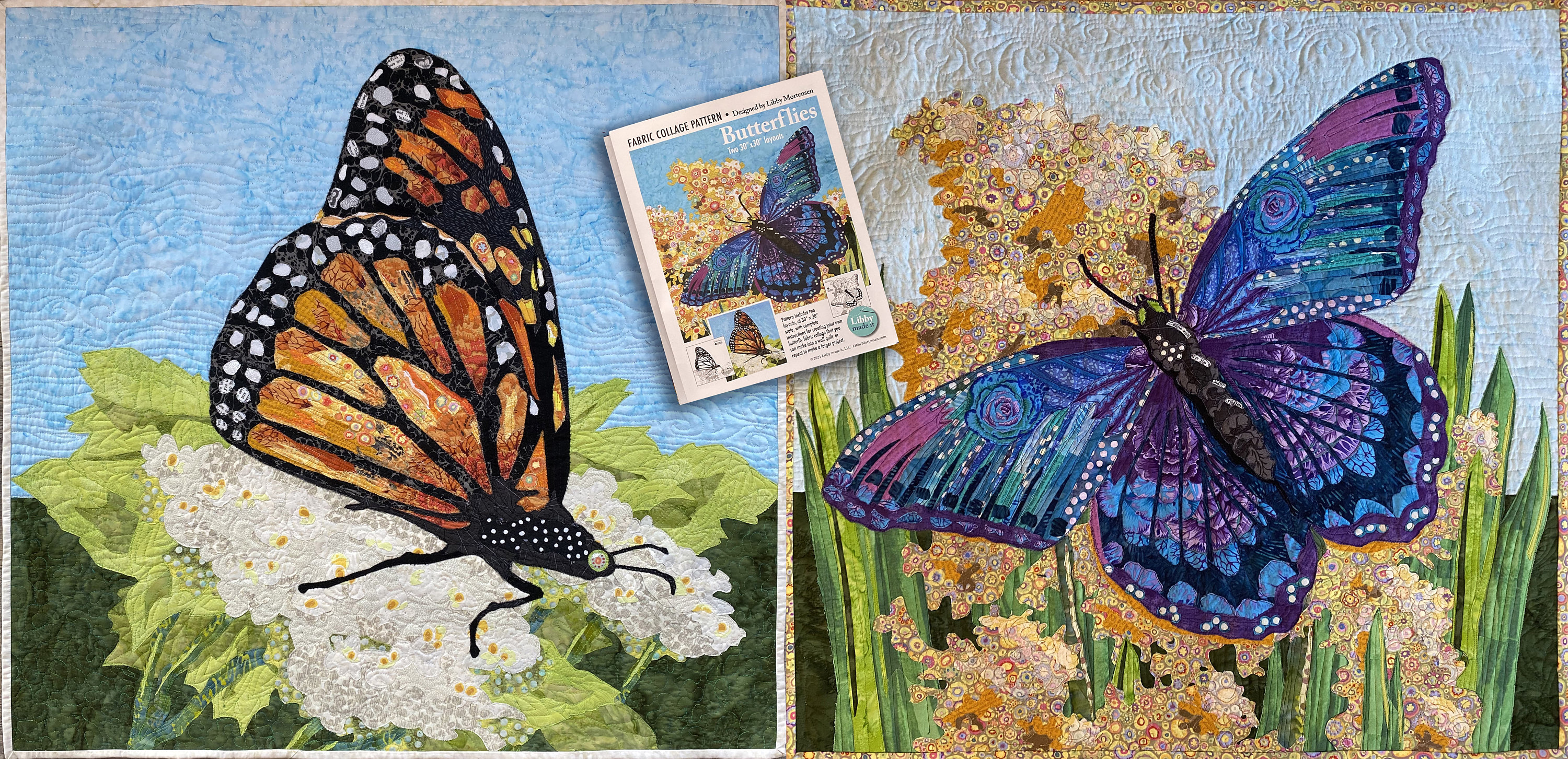 Fabric Collage Butterfly Pattern Etsy