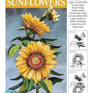 Fabric Collage SUNFLOWERS Pattern
