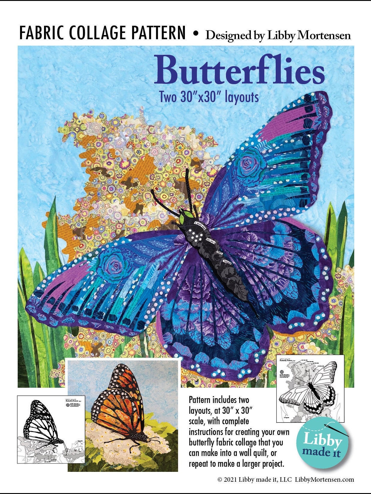 Fabric Collage Butterfly Pattern - Etsy