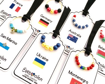 Eurovision Wine Charms | Eurovision 2023 | Eurovision Song Contest | Eurovision Party Decorations