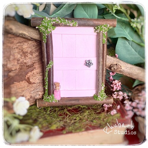 Porte de fée, porte de fée rose, jardin de fée, porte de fée d'intérieur, porte de fée rustique