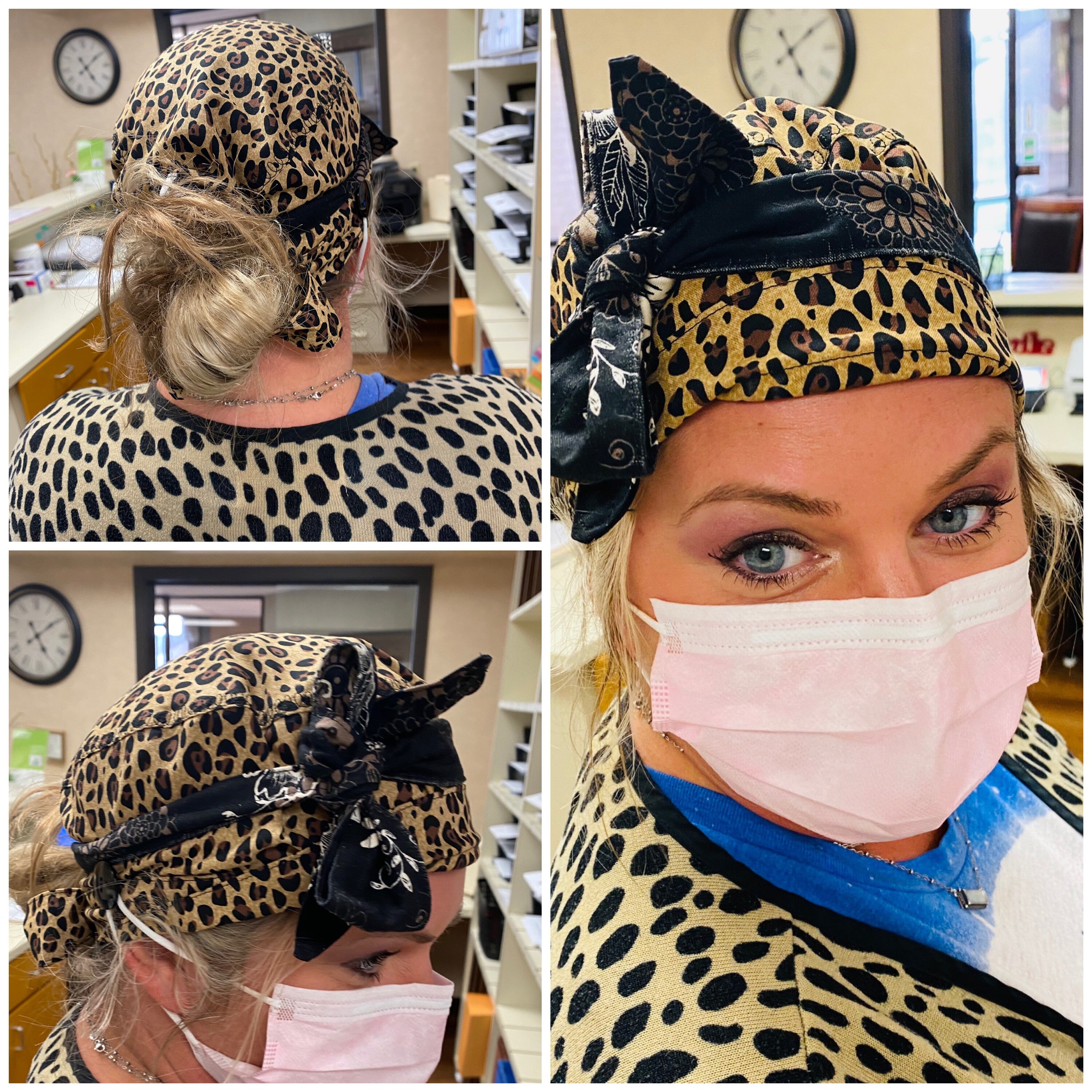 Fancy Cheetah Mujer Estilo Clínica Scrub Cap quirúrgico tapa Etsy