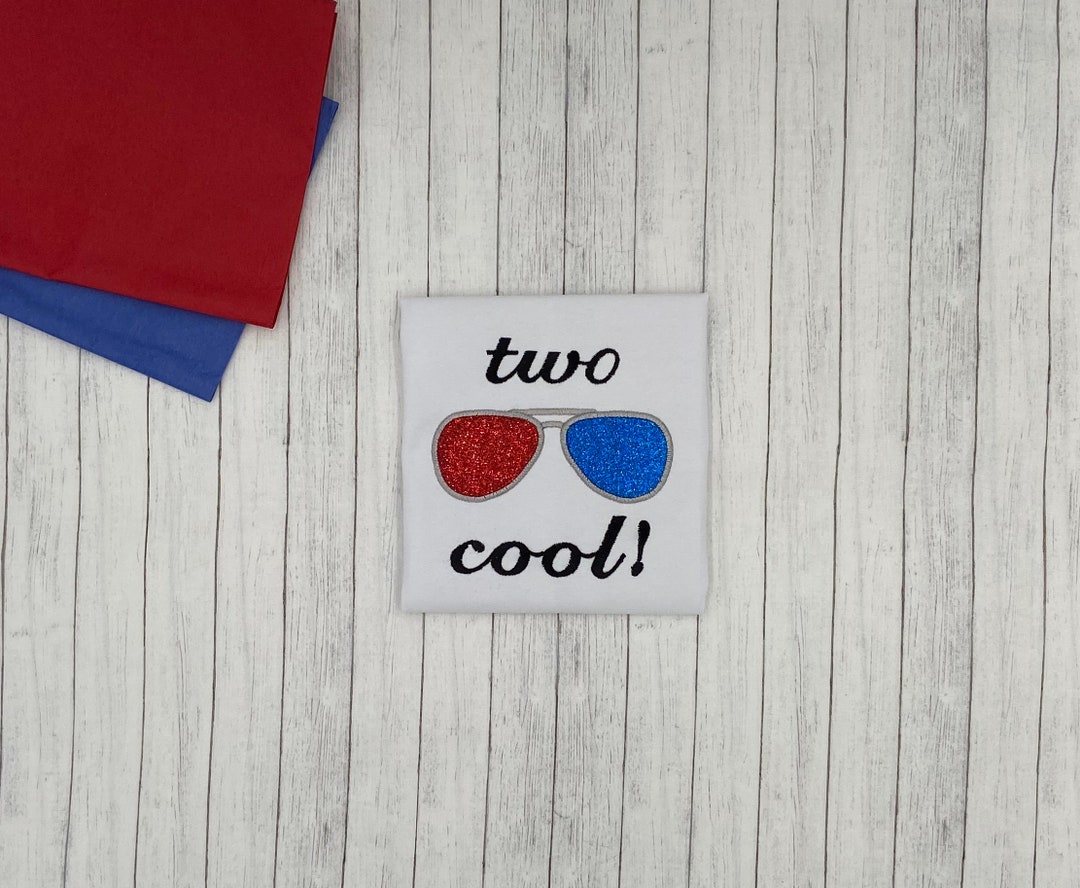 Two Cool Birthday Shirt Embroidered Two Cool Shirt Girl and Etsy