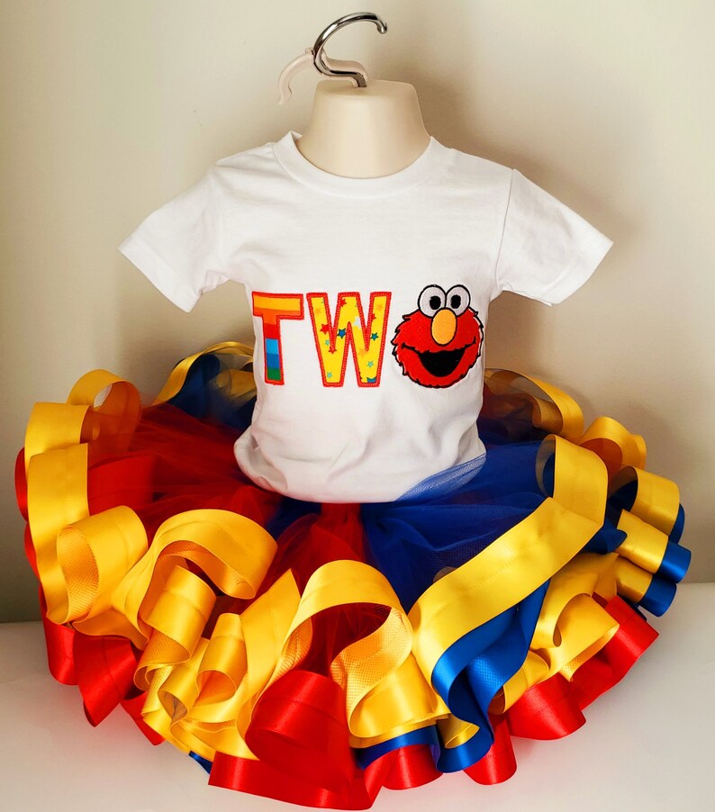Elmo birthday outfit girl sesame street theme colorful tutu Etsy