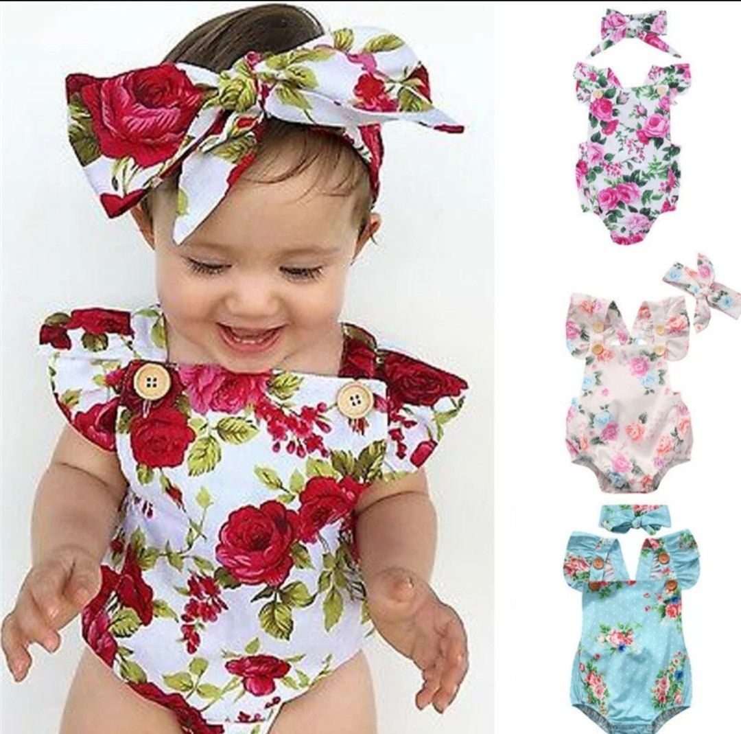 Baby Girl Romper Newborn Girl Romper Baby Girl Floral Etsy.de