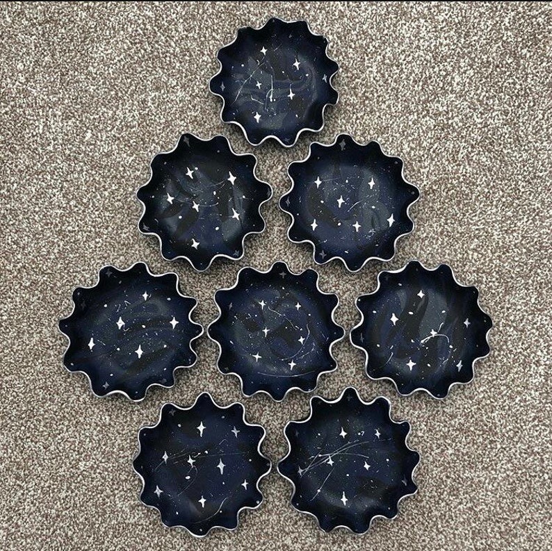 Starry Night Handmade Clay Trinket Dish