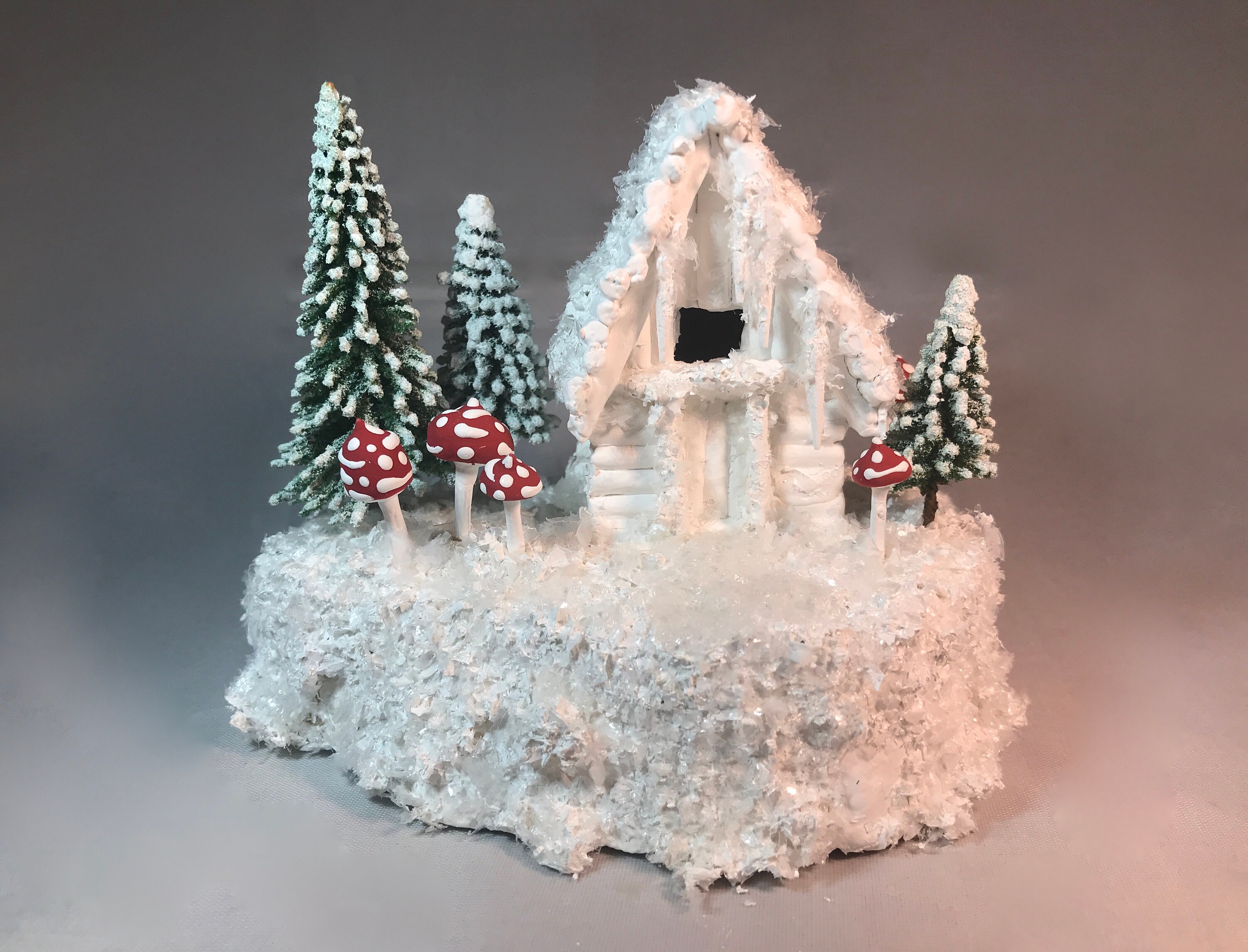 Casa de hadas Jardín de hadas Diorama Taburetes Rojos | Etsy