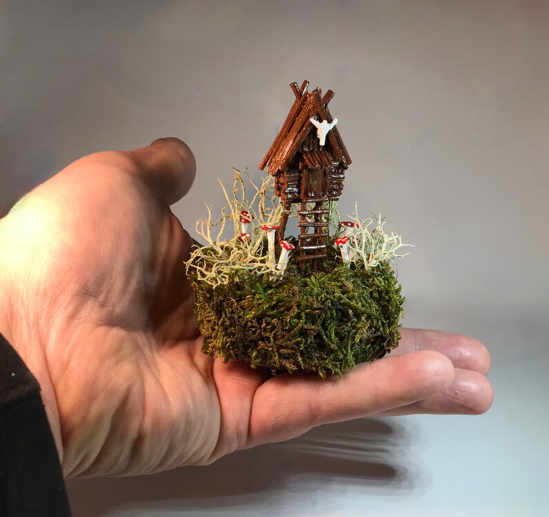 Fairytale Mushrooms Red Toadstools Slavic Baba Yaga Folklore #49 Witch Hut