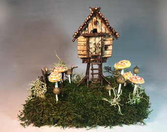 Fairytale Mushrooms Red Toadstools Slavic Baba Yaga Folklore #49 Witch Hut
