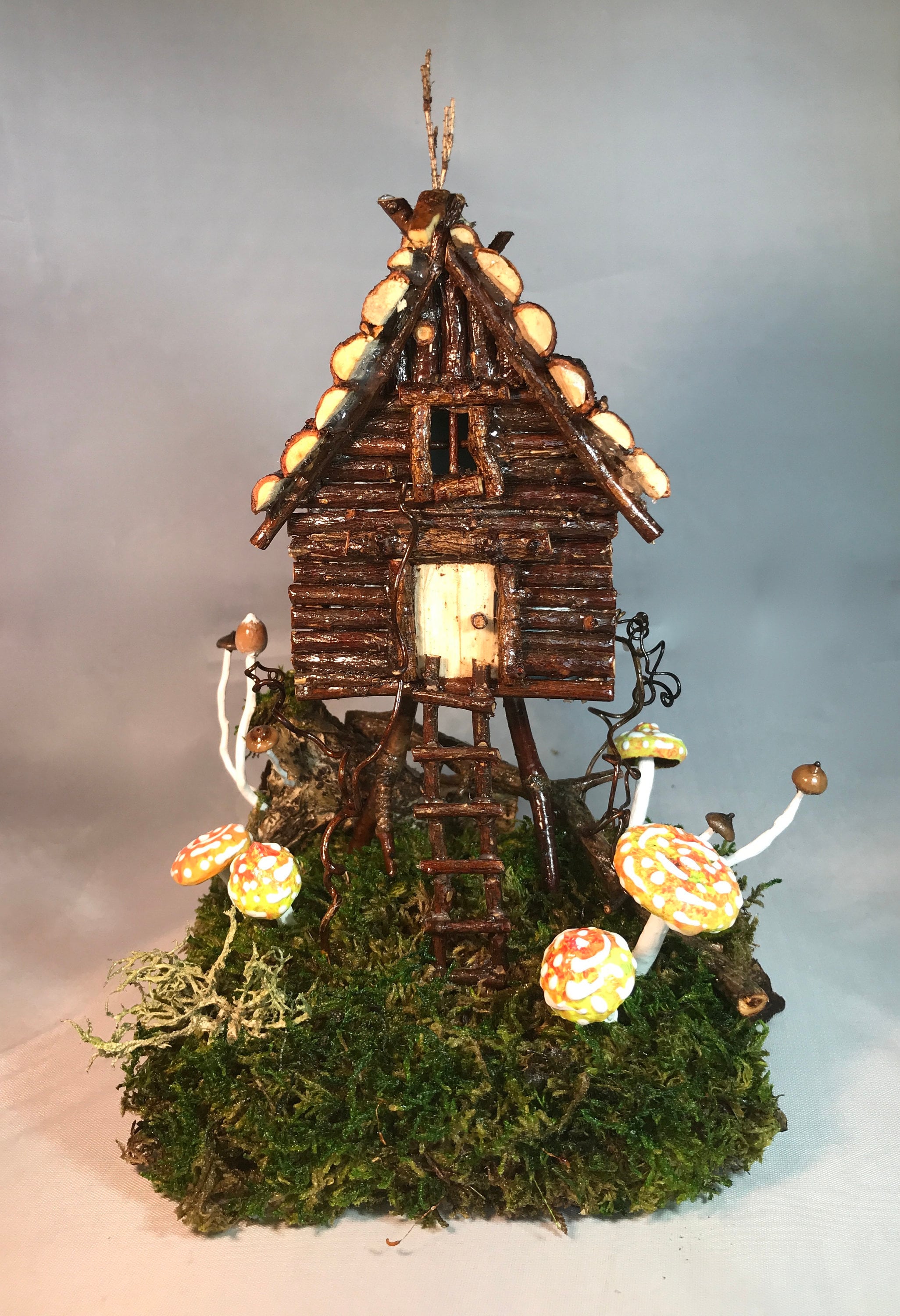 Fairytale Mushrooms Red Toadstools Slavic Baba Yaga Folklore #49 Witch Hut